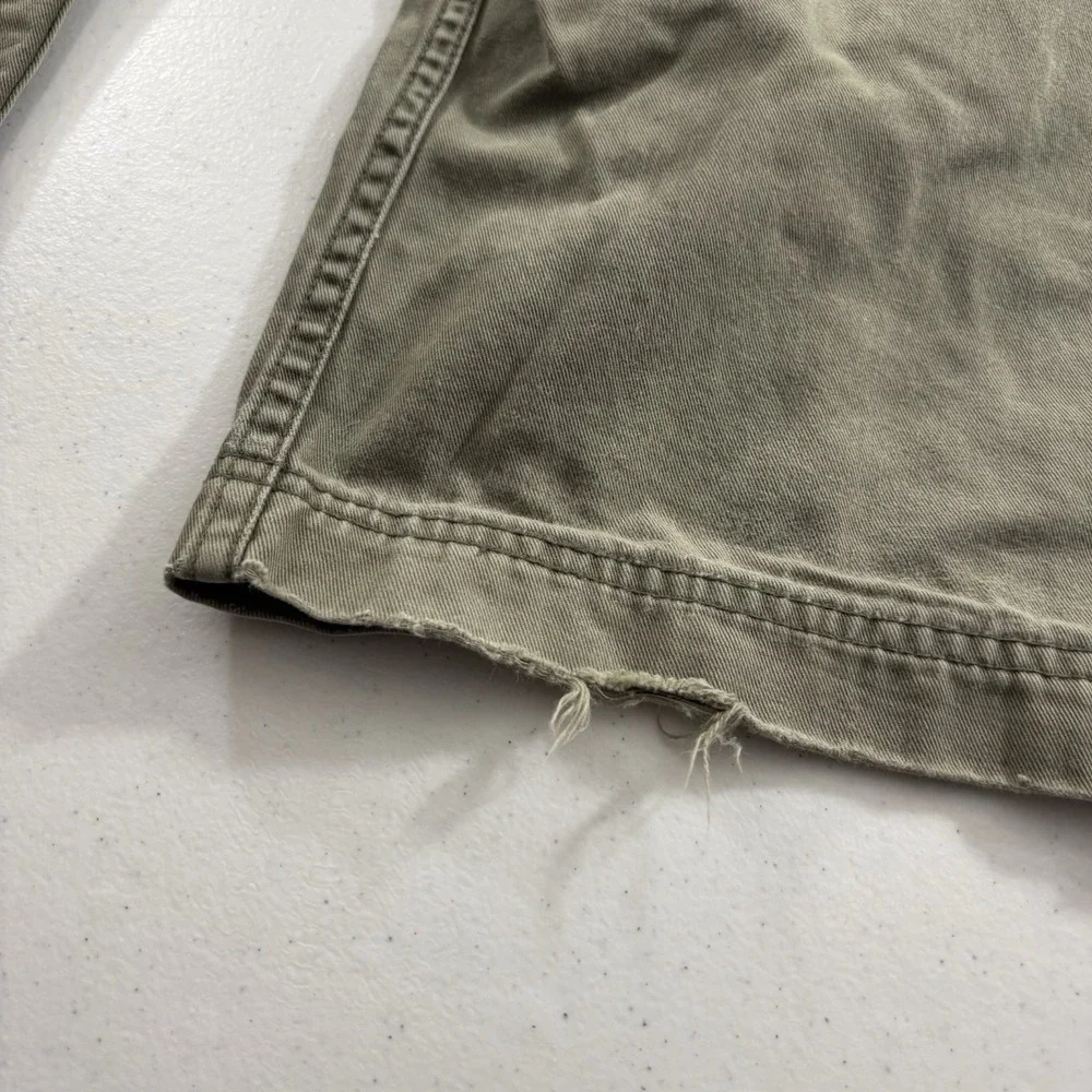 VTG Y2K Levis Mens Cargo Pants Army Green Workwear Grunge Flap Pocket 32x29 READ